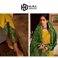 Signature Kurti - L, Yellow & Green, T-80004